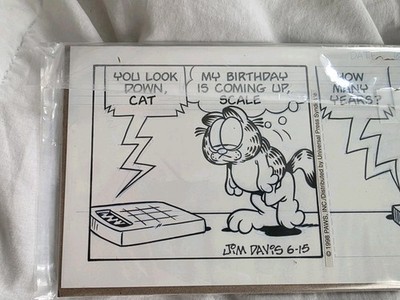 Garfield Original Comic Strip Art Hand Drawn dated 6/15/1998 by