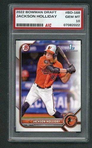 2022 Bowman Draft Baseball Jackson Holliday Base 1st Paper AIC 10