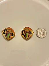 vintage Lanvin enamel earrings.