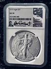 2019 American Silver Eagle Dollar - NGC MS70 -  Hand Signed