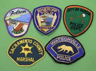 6 Vintage Obsolete California POLICE SHERIFF MARSHAL PATCHES See Details #222