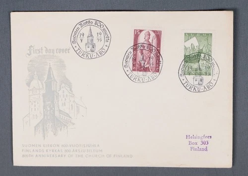 MayfairStamps Finland FDC 1955 Church of Finland Anniversary Dual First Day Cove