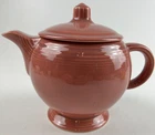 Vtg 2 pc Fiesta Ware 5 Cup Teapot Ceramic USA Kitchen Collectible 6.5" Rose Pink