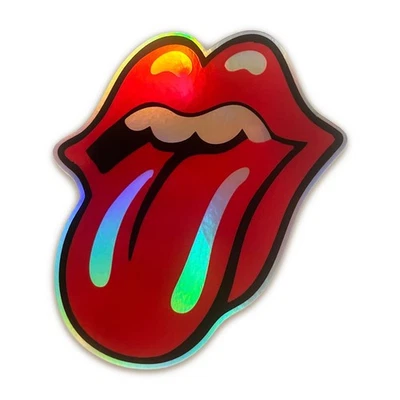WOOW STICKERS Rolling Stones Tongue Logo Holographic Sticker – Waterproof Vinyl