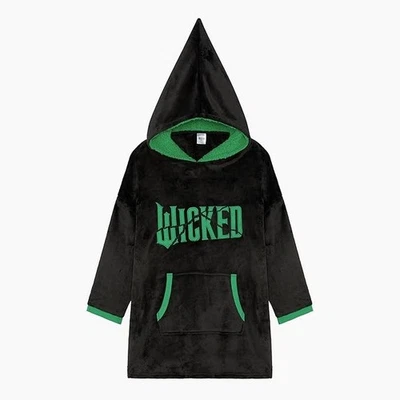 Mädchen Wicked Hoodie Lounge Kleid Größe 7-13 Jahre schwarz grün Einheitsgröße spitze Kapuze