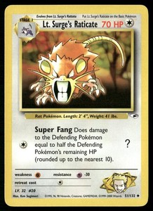Lt. Surge's Raticate 051/132 Gym Heroes Uncommon