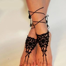 Crochet Barefoot Anklet Sandal Foot Chain Beach Wedding Adjustable Jewelry