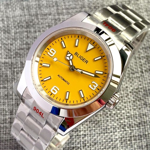Orologio Uomo Automatico POLACCO esplorare 36mm/39mm NH35A PT5000  Giallo/Blu Dial | eBay