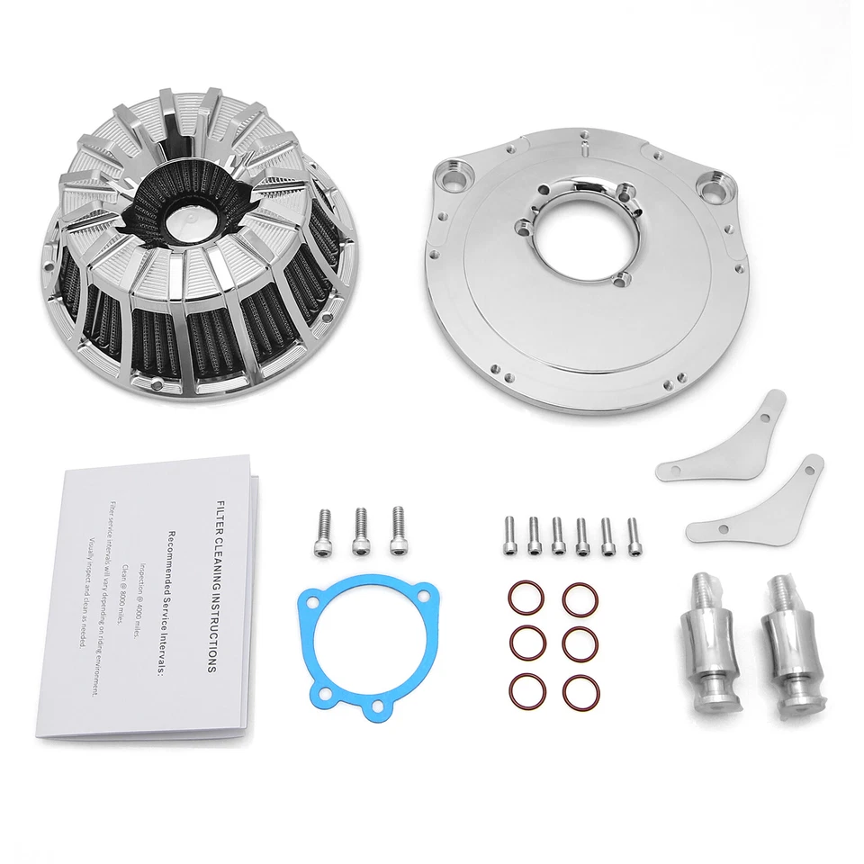 Filtro de filtro de aire cromado de radios 15 para Harley Softail Fatboy Heritage 00-15 Foto 4 de 4