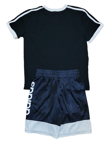 Adidas Youth Small Black/White Athletic Shorts And Tshirt Activewear Outfit - Picture 2 of 5