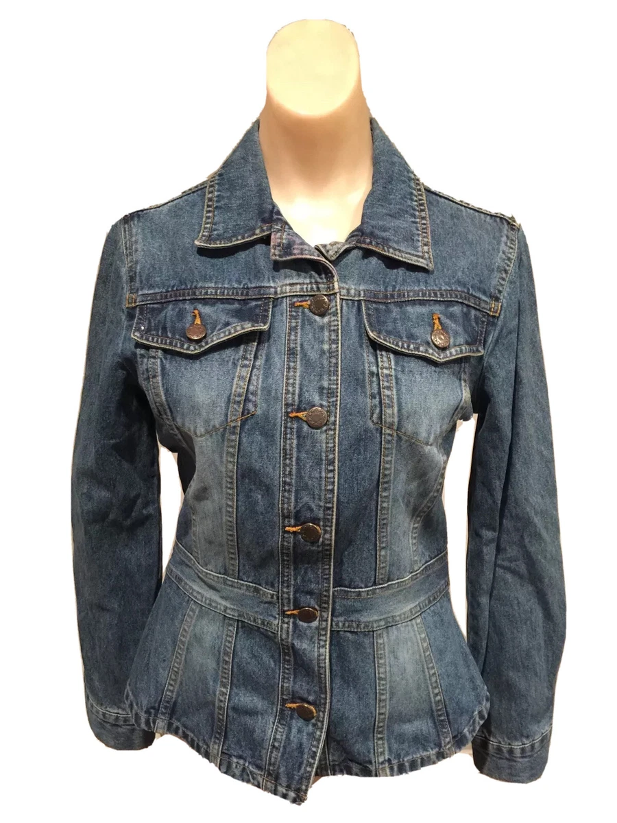 Womens jean jacket with cotton sleeves cheap