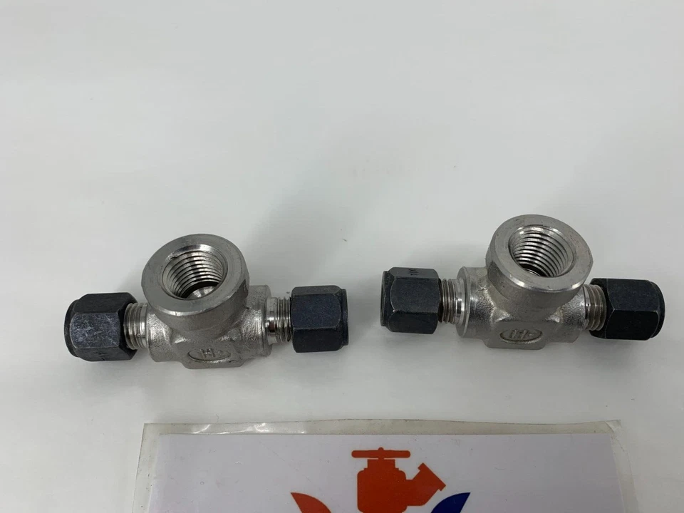 2-Ham-Let 772LF SS 1/4 F Branch Tee 316SS Comp x Comp x FNPT 1/4" Pipe Let-Lok - Image 3 of 4
