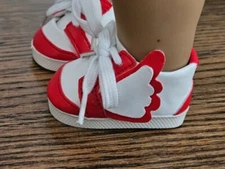 Footwear, Sneakers, Mid-Top, Flyer Design, White ~❤️ Red Trim, 18" Dolls