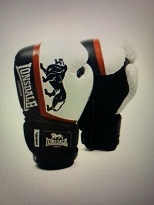 Lonsdale MMA Training Gloves for Boxing MMA Sparring Training PU Black White 