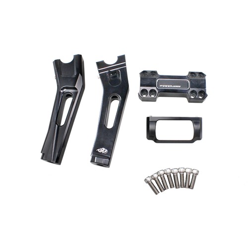 1" Bar 8" Black Riser Clamp Kit for Harley Dyna Softail Street Bob Low Rider ST - Picture 7 of 9