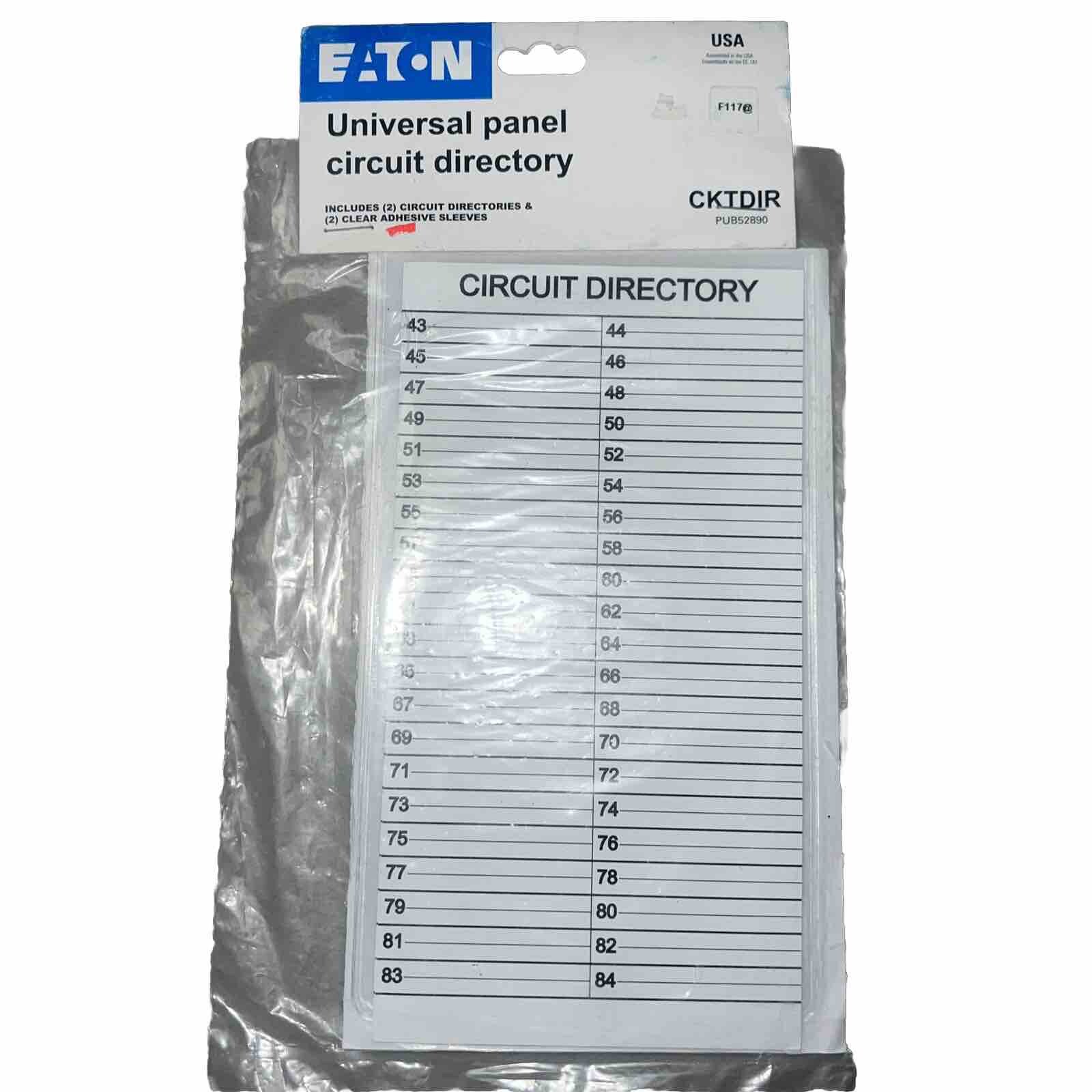 Eaton® Universal Panel Circuit Directory for any Manufacturers ...