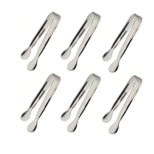 6pcs Stainless Steel Mini Tongs - Versatile Tongs for Sugar, Ice & Appetizers