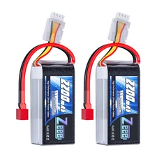 2xZeee 3S Shorty Lipo Battery 2200mAh 11.1V 50C T Plug for RC Car Drone Quad FPV