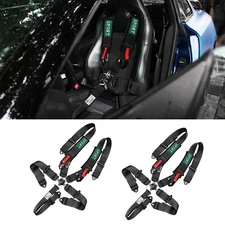 Pair 5 Point Racing Harness Camlock Quick Release Safety Seat Belt Black ATV UTV