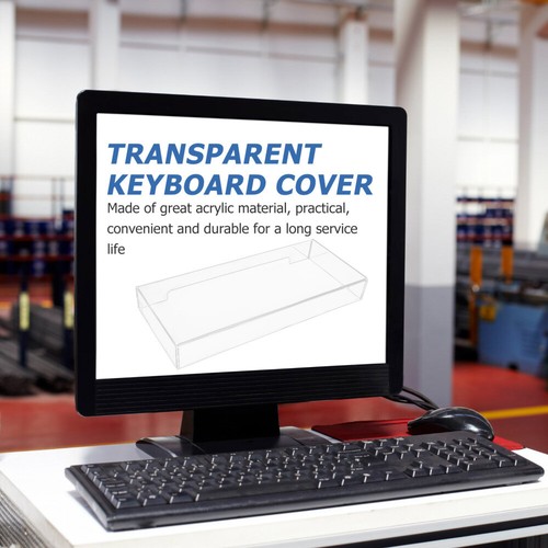 Housse de protection clavier acrylique transparente anti-bureau rigide - Photo 2/12