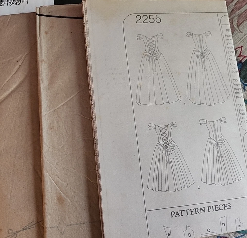 STYLE 2255 Ren Fair Wedding Formal Gown Sewing Pattern SIZE 6-16 Uncut - Image 4 of 4