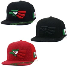 MEXICO Hat Hecho En Mexico Eagle Aguila Cotton Snapback Flat Bill Baseball Cap