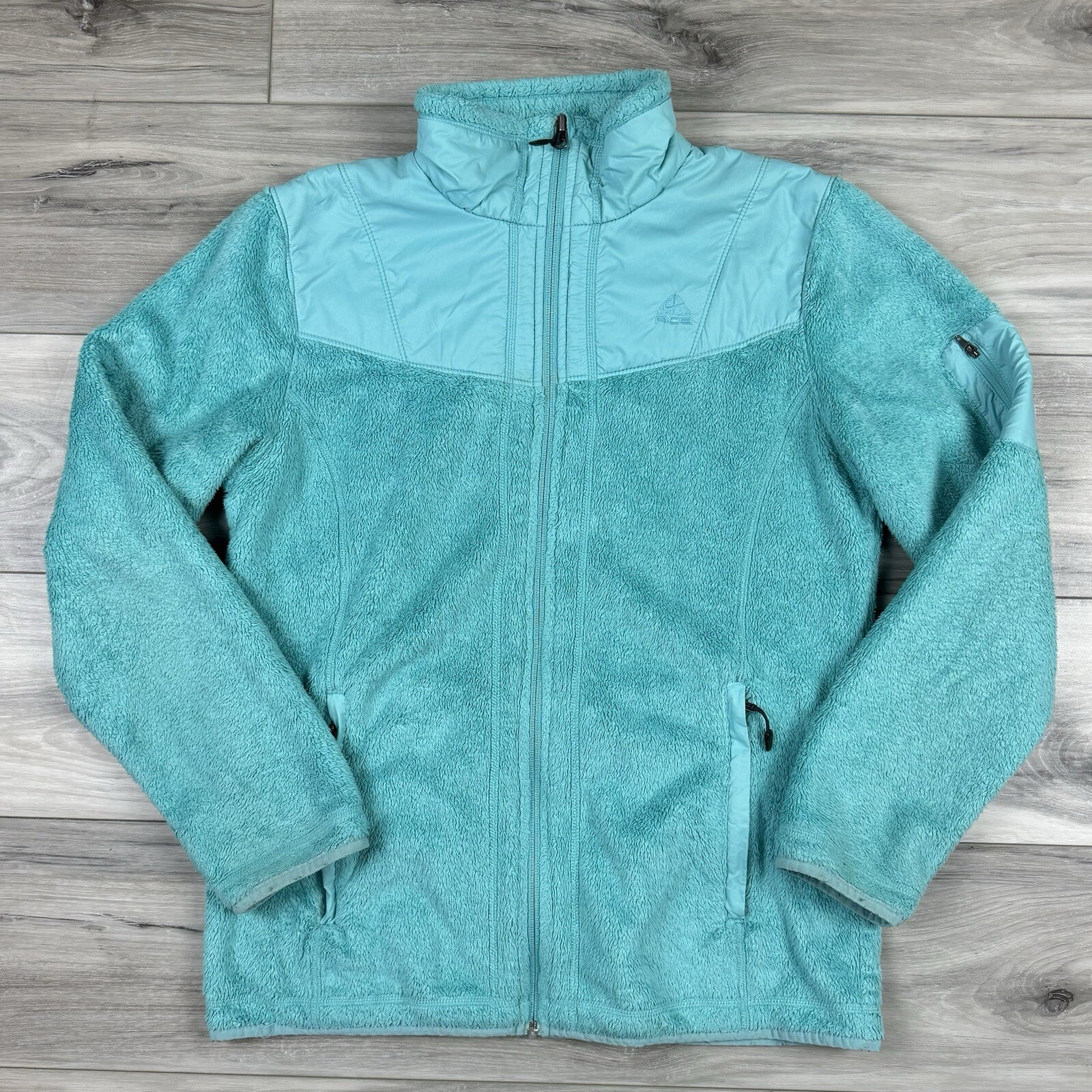 SACAI X NIKE Nike ACG Giacca Pile Donna Blu Medio Full Zip Tasche Outdoor Gorpcore