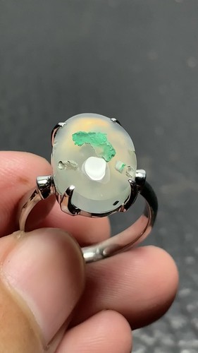 Chrysocolla in Chalcedony Agate Ring 15x11x7mm, 7 USA/Canada 25 ct - Video 1 of 1