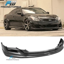 Fits 08-14 Infiniti G37 Coupe Q60 Front Bumper Lip TS Style Unpainted Black PU