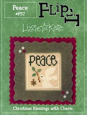 LIZZIE KATE: CHRISTMAS BLESSINGS FLIP IT PEACE (W/CHARM) CROSS STITCH PATTERN