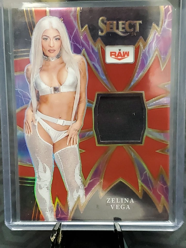 2024 Panini Select WWE ZELINA VEGA Sparks Relic Swatch Red #'d 40/99 RAW  - Image 2 of 4