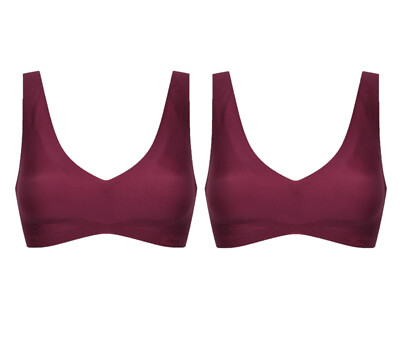 sloggi 2er Pack  Zero Feel N BH Größe S UVP 90,00   BHs ohne Bügel Top bordeaux