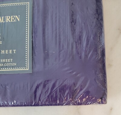 Ralph Lauren フラットシート 205x243cmアメリカ製 NOS Vintage Ralph Lauren Concord [Purple] Flat Sheet - Twin Size