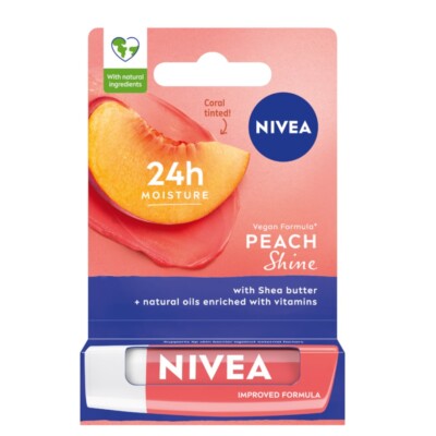 9005800366258 Pielęgnująca pomadka do ust Peach Shine 4.8g Nivea