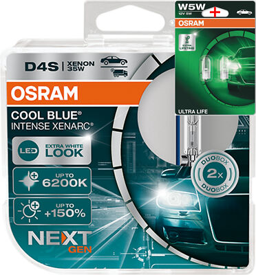 OSRAM D4S 12V+24V 35W XENARC COOL BLUE INTENSE NextGen 6200K +150% 2pcs + W5W LL