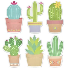 Wrapables Cute Cactus Succulents Sticky Notes, Adhesive Memo Notepads (Set of 6)