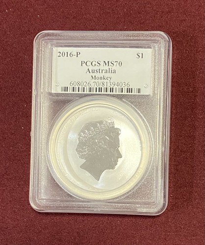 2016 Australia 1oz Silver Lunar Monkey PCGS MS70 - Verified By David Hall - Picture 2 of 2