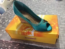 Scarpe Sandalo Graceland Verde 37 - Raso e Sughero - COME NUOVE!!!