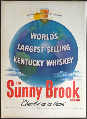 Vintage 1951 Old Sunny Brook Kentucky Whiskey Full Page Original Ad 823