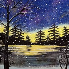 Diamond Art 5D DIY Craft Kit - Nature Snowfall in Winter - Snowy Kids Activity