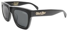 NEW Black Flys Sunglasses BANDITO SCUMMY FLY SHINY BLACK POLARIZED Smoke LENS
