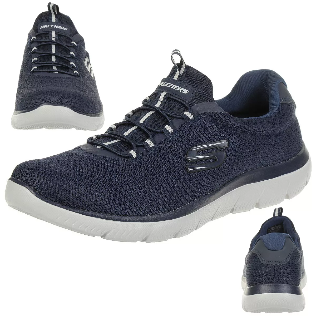 frokost engagement Grøn baggrund Skechers SUMMITS Men's Fitness Shoes Sneaker Memory Foam Blue | eBay