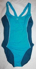 Nike Blue One-Piece Swim Racing Suit Padded Women's Size 8 Medium 