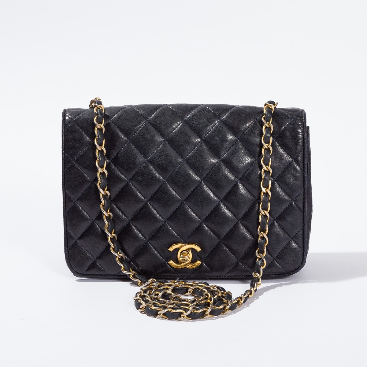 VINTAGE●CHANEL●シャネル CC ネイビー ショルダーバッグ VINTAGE CHANEL/シャネル】CC filigree vanity shoulder