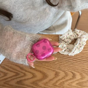 Pour AirPods 1 2 3 4 Pro 2 Pro 3 Dot rose chaud IMD Cas résistant aux chocs avec crochet de bague