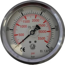 Italmanometri Pressure Gauge 0-3500 psi / 0-2...