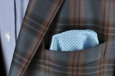 Lord R Colton Masterworks Pocket Square - Arctic Blue Dobby Silk - 75 New