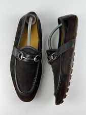 Gucci Moca Pelle S Gomma Brown Suede Horsebit Moc Loafers