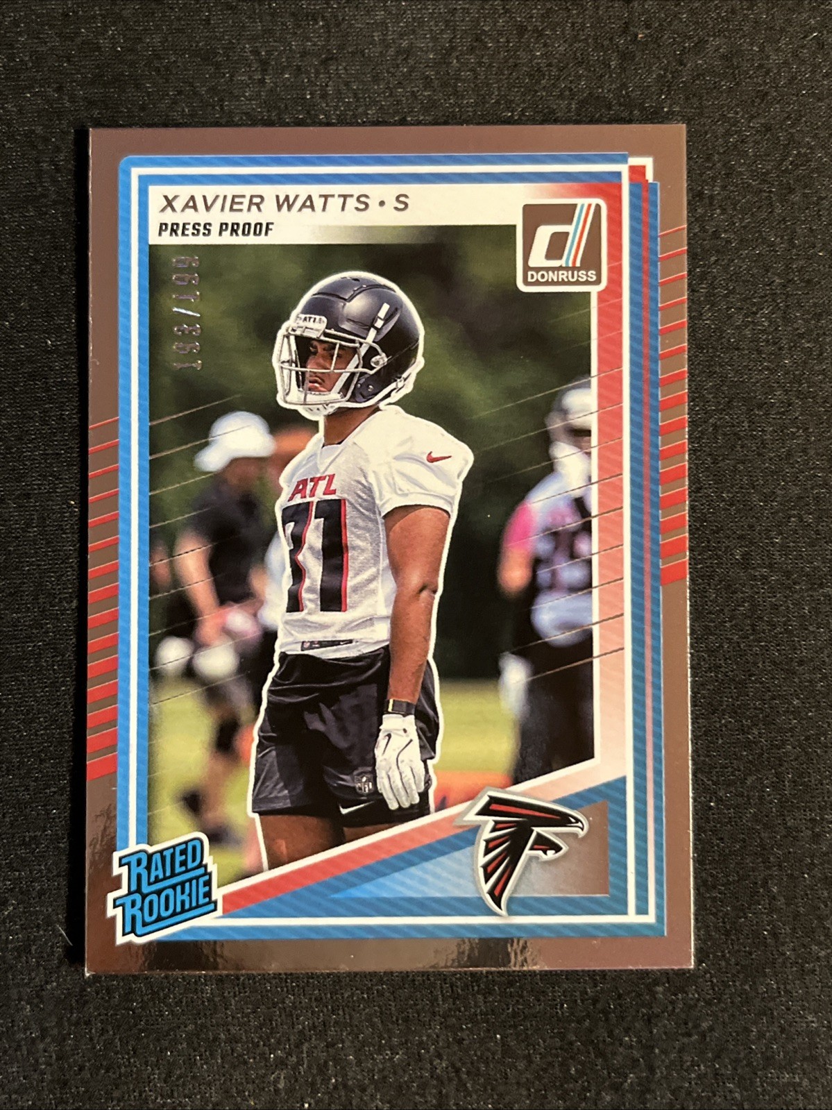 2025 Donruss Jalon Walker RC #399 Silver Rated Rookie Press Proof /199-Falcons