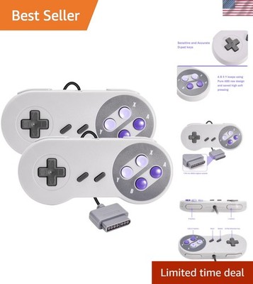 2 Pack Retro Wired Controller for SNES  Console, Remote Wired Gamepad Control...